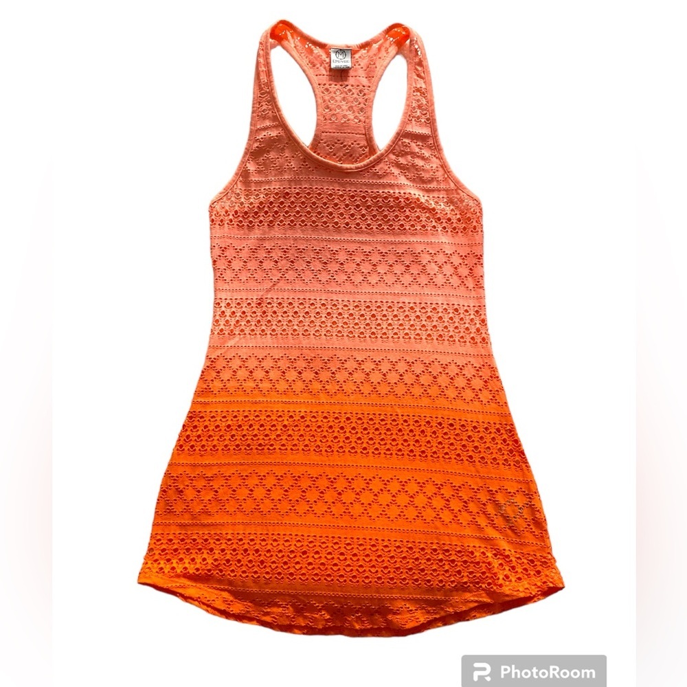 NWT Zumiez Empyre Junior’s Coral Ombré Dip Dye Crochet Dress Size Medium